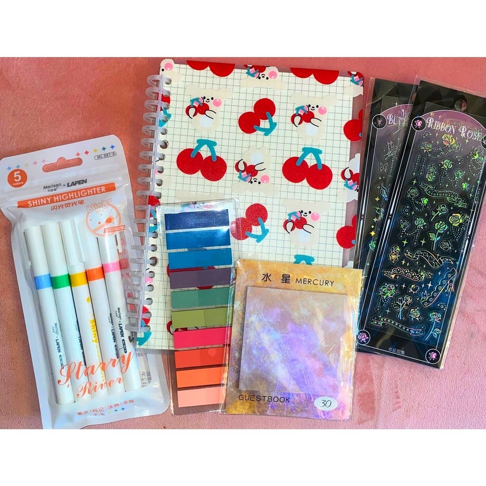 19 Pieces Journal Notebook Pen Market Sticker Stationary School Gift Set Tape‎